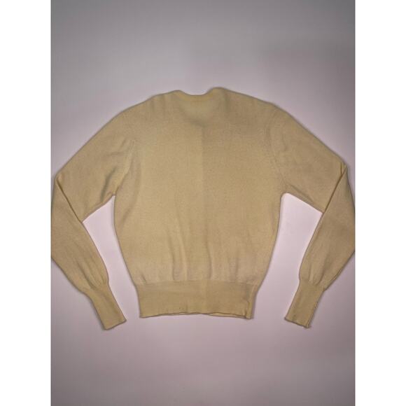 Cashmere Pringle of Scotland Cream Cardigan Beaded Floral Embellishments Sz S - Picture 7 of 11